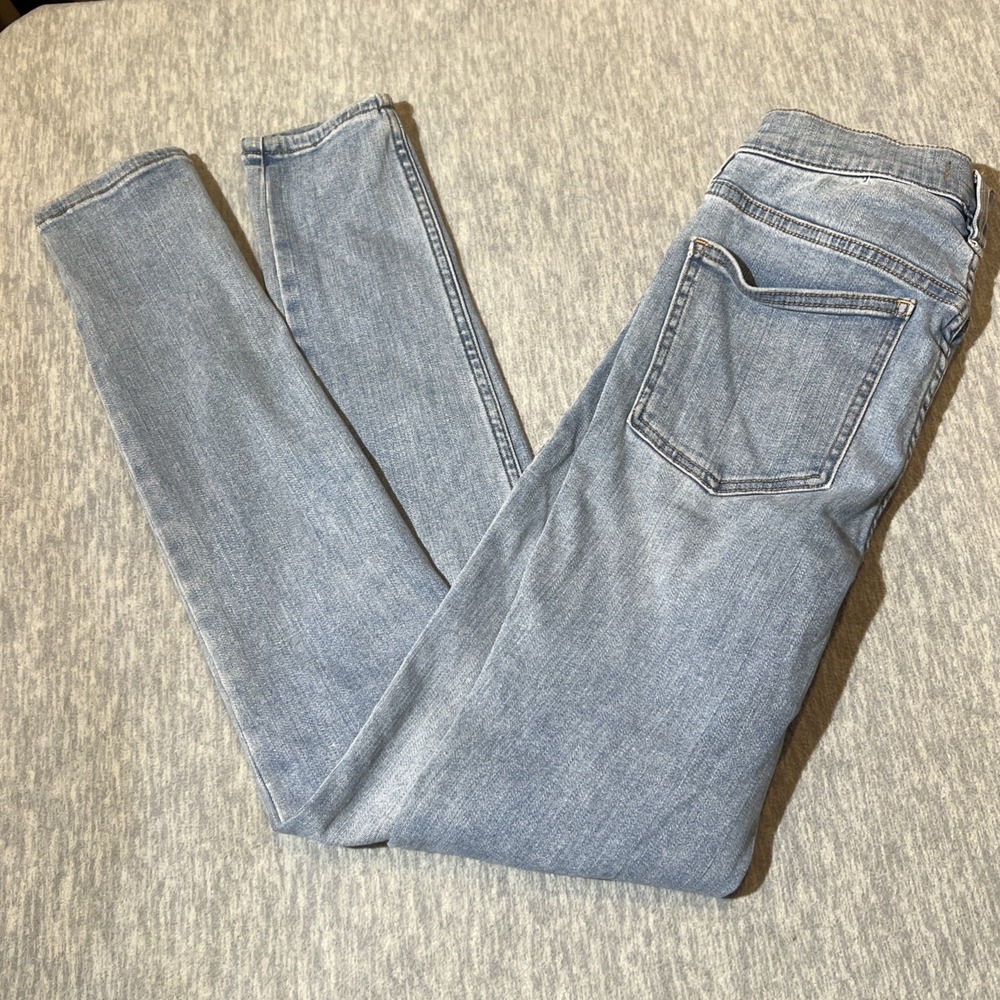 Free People Skinny Jeans Women Sz‎ 27 Light Blue Wash Stretch Boho Festival EUC - Picture 5 of 9